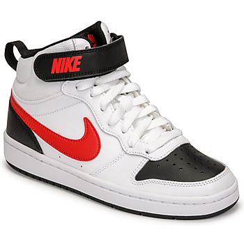 Boty Děti Kotníkové tenisky Nike NIKE COURT BOROUGH MID 2 Bílá / Červená / Černá