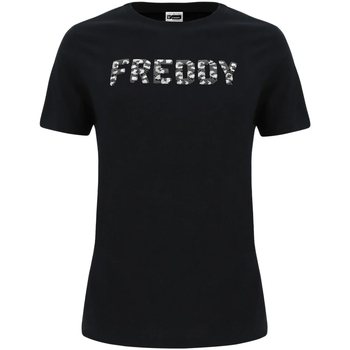 Textil Ženy Trička s krátkým rukávem Freddy F0WCLT3 Černá