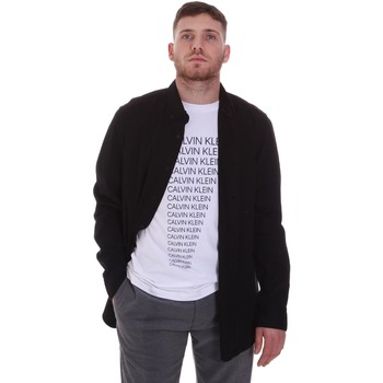 Textil Muži Košile s dlouhymi rukávy Calvin Klein Jeans K10K105993 Černá