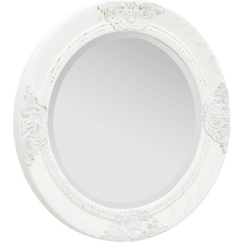 Bydlení Zrcadla VidaXL nástěnné zrcadlo Φ 50 cm Bílá