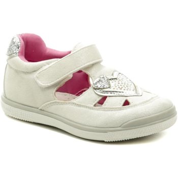 Boty Dívčí Šněrovací polobotky  & Šněrovací společenská obuv American Club GC11-20 bílo stříbrné dívčí polobotky Bílá/stříbrná
