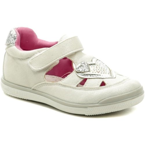 Boty Dívčí Šněrovací polobotky  & Šněrovací společenská obuv American Club GC11-20 bílo stříbrné dívčí polobotky Bílá