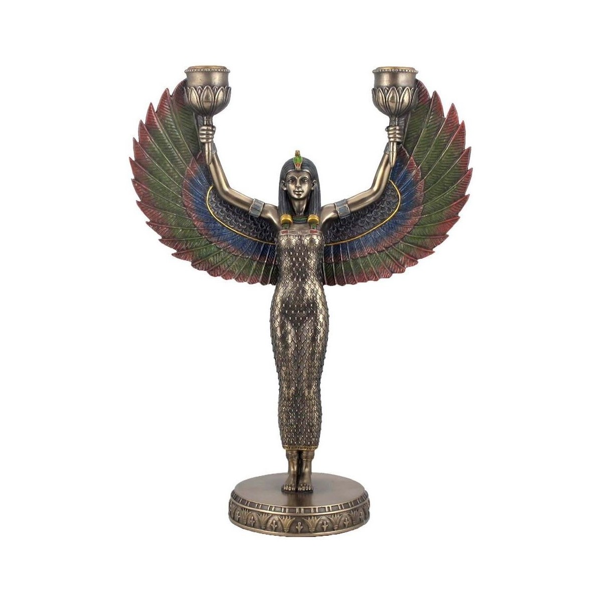 Bydlení Sošky a figurky Signes Grimalt Egyptský Bohyně Candelabra. Zlatá
