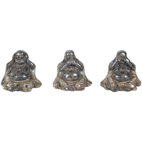 Bydlení Sošky a figurky Signes Grimalt Buddha 3 Různé Set 3U Stříbrná       