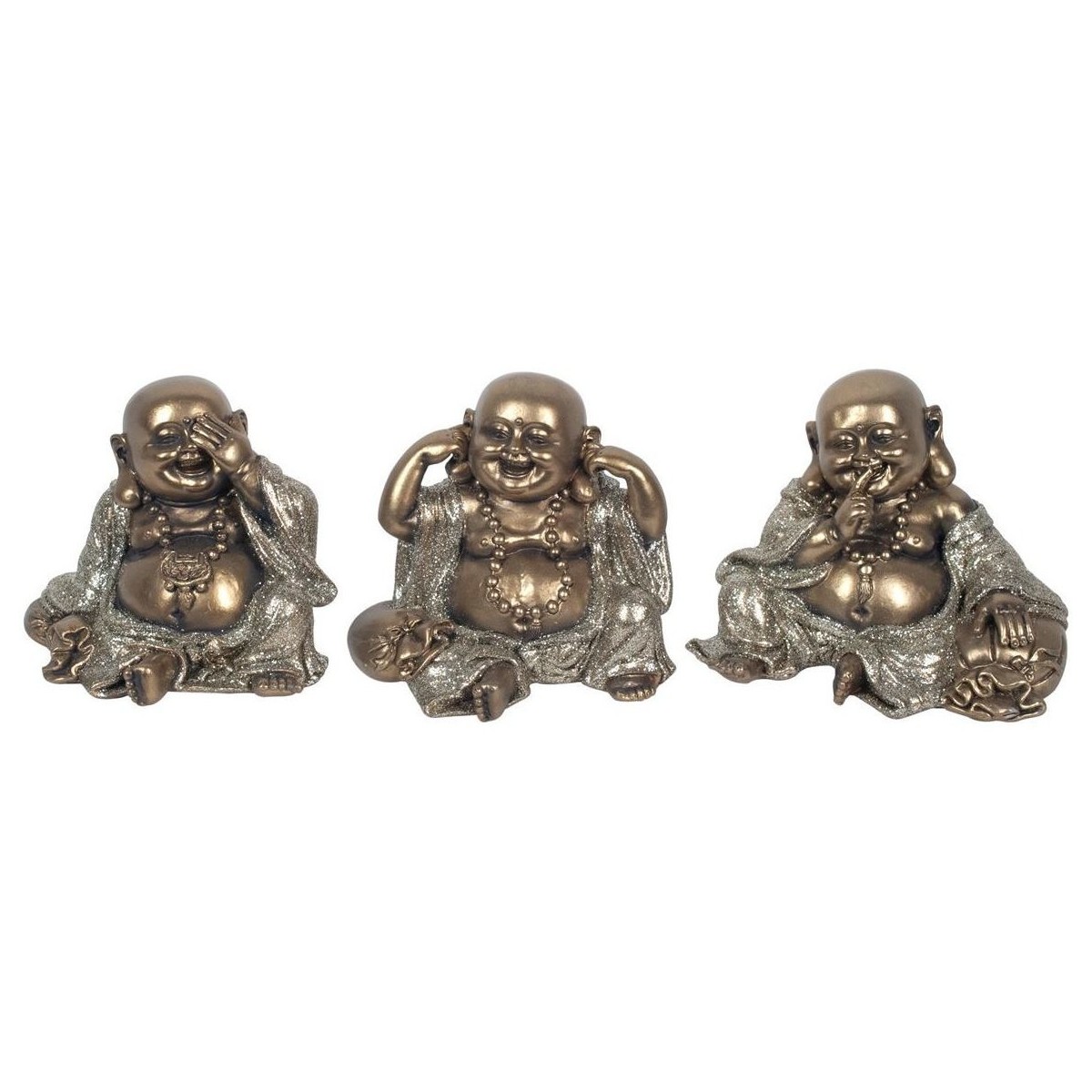 Bydlení Sošky a figurky Signes Grimalt Malé Buddhaes 3U. Zlatá