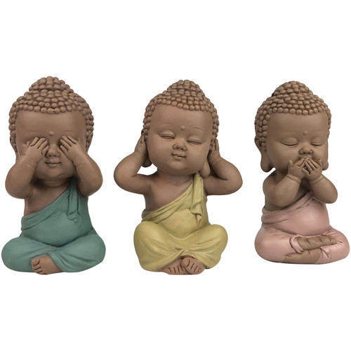 Bydlení Sošky a figurky Signes Grimalt Roztomilý Buddha Set 3 Jednotky           