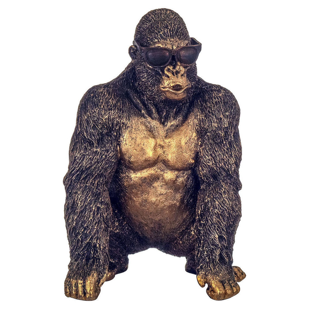 Bydlení Sošky a figurky Signes Grimalt Orangutan Sedí S Brýlemi Zlatá