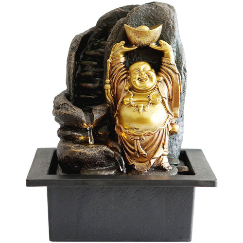 Bydlení Sošky a figurky Signes Grimalt Šťastný Buddha Fontána Zlatá