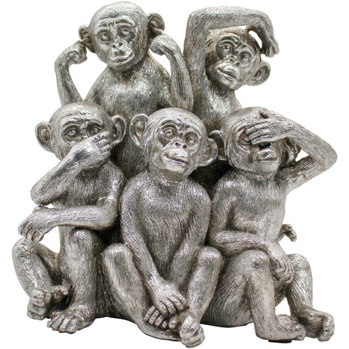 Bydlení Sošky a figurky Signes Grimalt Opice Stříbrná       