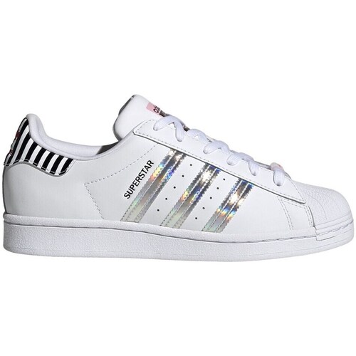 Boty Ženy Nízké tenisky adidas Originals Superstar Bílé, Stříbrné