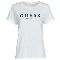 Textil Ženy Trička s krátkým rukávem Guess ES SS GUESS 1981 ROLL CUFF TEE Bílá