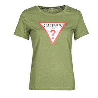 Textil Ženy Trička s krátkým rukávem Guess SS CN ORIGINAL TEE Khaki
