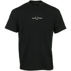 Textil Muži Trička s krátkým rukávem Fred Perry Embroidered T-Shirt Černá