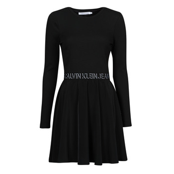 Textil Ženy Krátké šaty Calvin Klein Jeans LOGO ELASTIC DRESS Černá