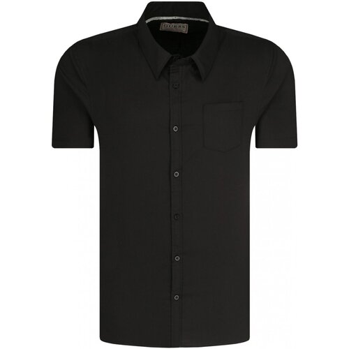 Textil Muži Košile s dlouhymi rukávy Guess M1GH21 W7ZK1 Černá