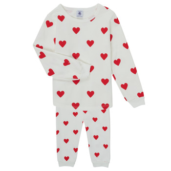 Textil Dívčí Pyžamo / Noční košile Petit Bateau CASSANDRE Bílá / Červená