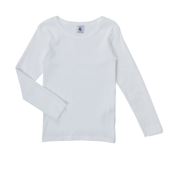 Textil Dívčí Trička s dlouhými rukávy Petit Bateau FATRE Bílá