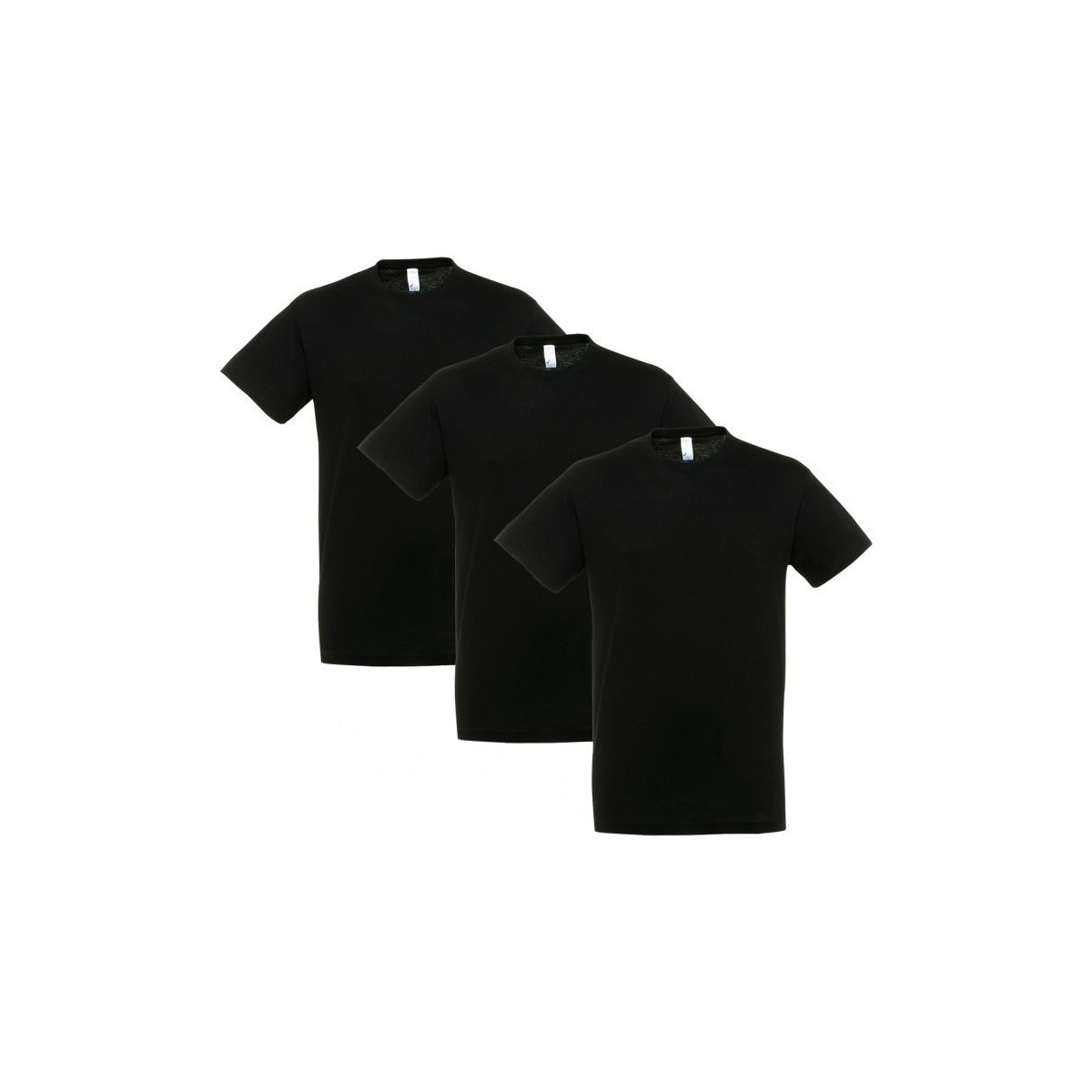 Textil Trička s krátkým rukávem Sols PACK 3 CAMISETAS NEGRAS COTTON Černá