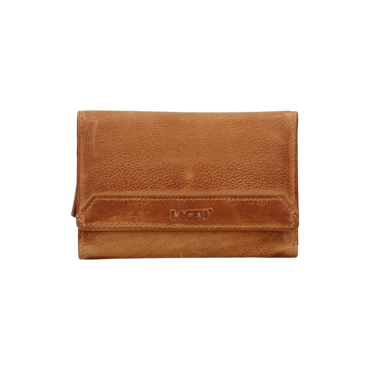 Taška Ženy Náprsní tašky Lagen dámská peněženka kožená LG-11/D - hnědá - CARAMEL Hnědá