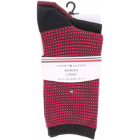Spodní prádlo Ponožky Tommy Hilfiger dámské ponožky 100000854 005 black-rose violet Červená