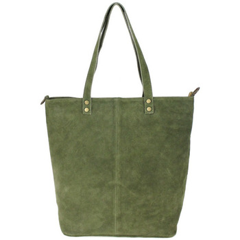 Taška Ženy Kabelky  Borse In Pelle Kožená velká khaki zelená broušená praktická dámská kabelka Zelená
