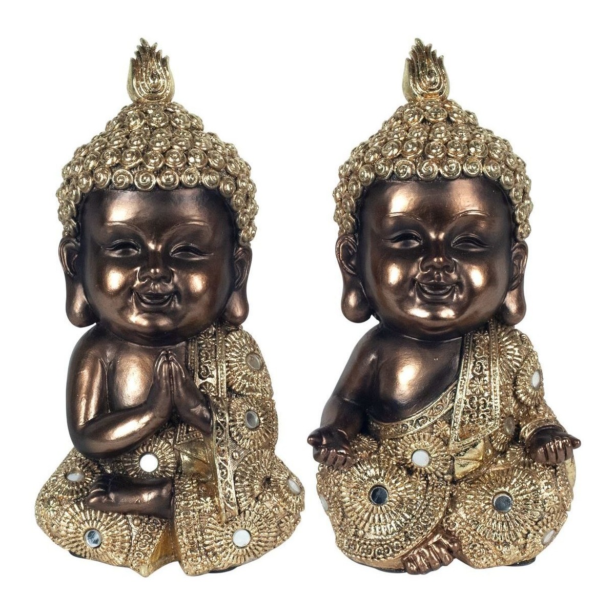 Bydlení Sošky a figurky Signes Grimalt Zlatý Buddhas Set 2U Černá