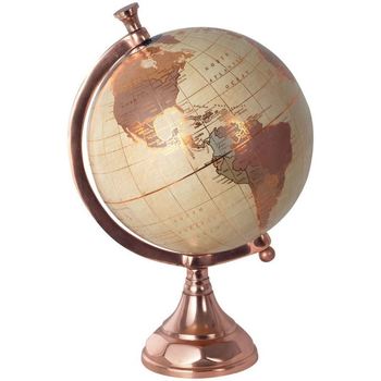 Bydlení Sošky a figurky Signes Grimalt Globe Svět Mapa Zlatá Mapa Hnědá