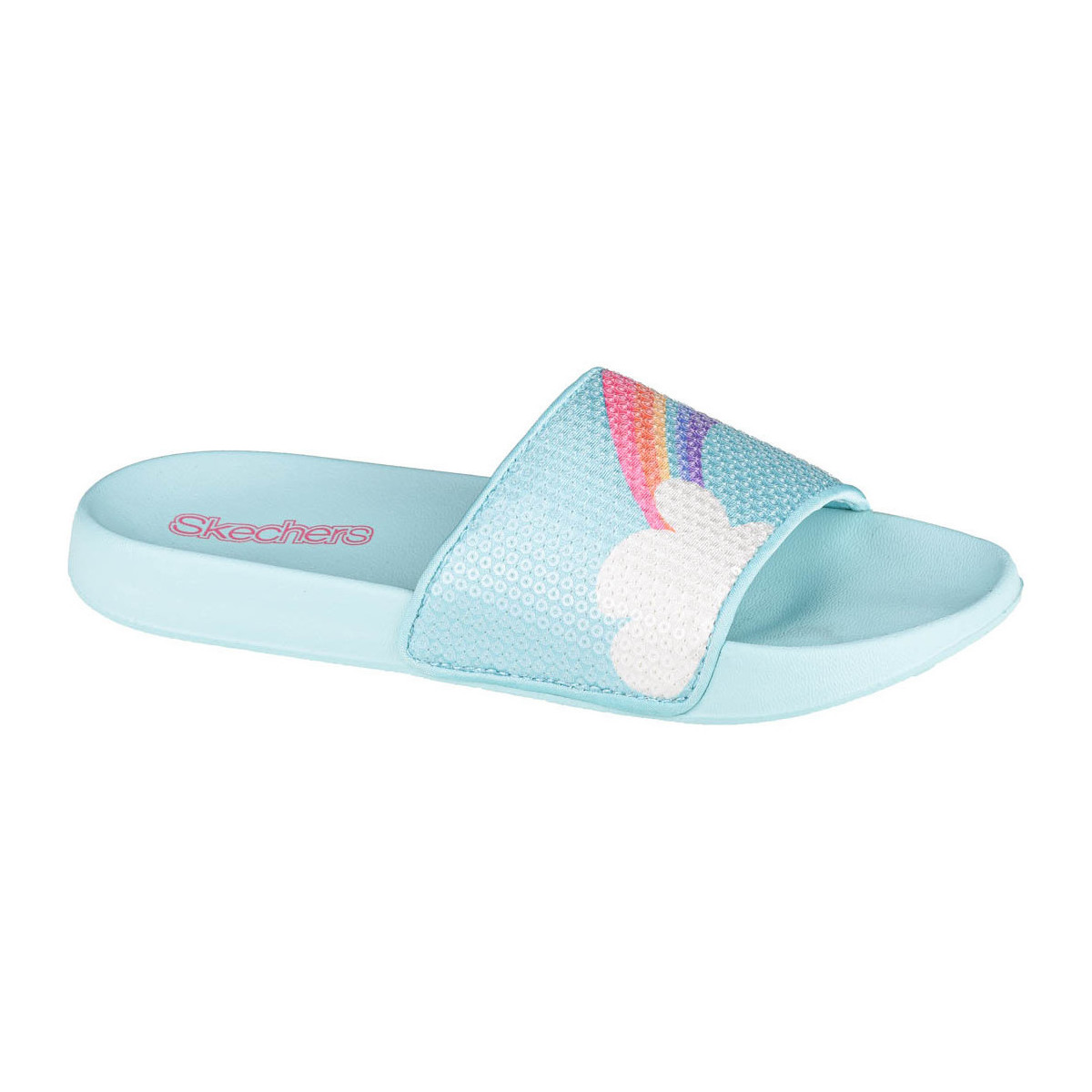 Boty Dívčí Papuče Skechers Sunny Slides-Dreamy Steps Modrá