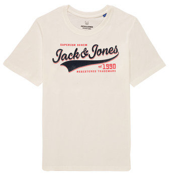 Textil Chlapecké Trička s krátkým rukávem Jack & Jones JJELOGO TEE SS Bílá