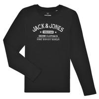 Textil Chlapecké Trička s dlouhými rukávy Jack & Jones JJEJEANS TEE LS Černá