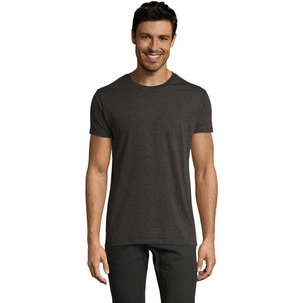 Textil Muži Trička s krátkým rukávem Sols Camiseta IMPERIAL FIT color Antracita Šedá