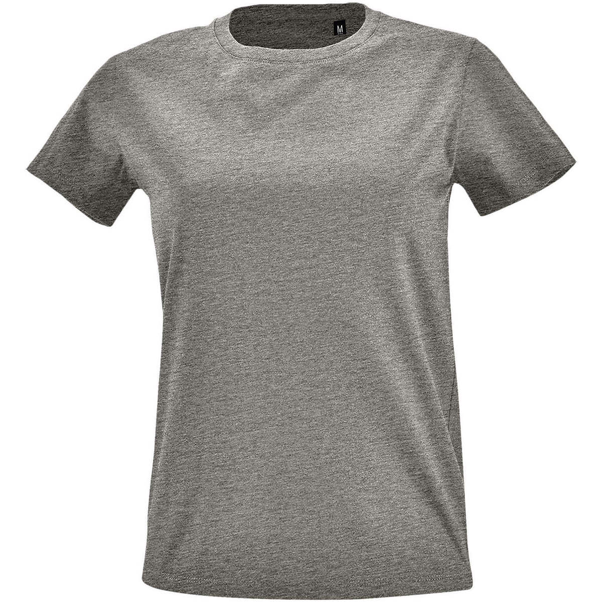 Textil Ženy Trička s krátkým rukávem Sols Camiseta IMPERIAL FIT color Gris mezcla Šedá