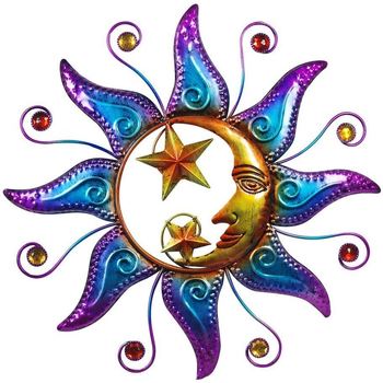 Bydlení Sošky a figurky Signes Grimalt Ornament Nástěnné Slunce A Měsíc Modrá