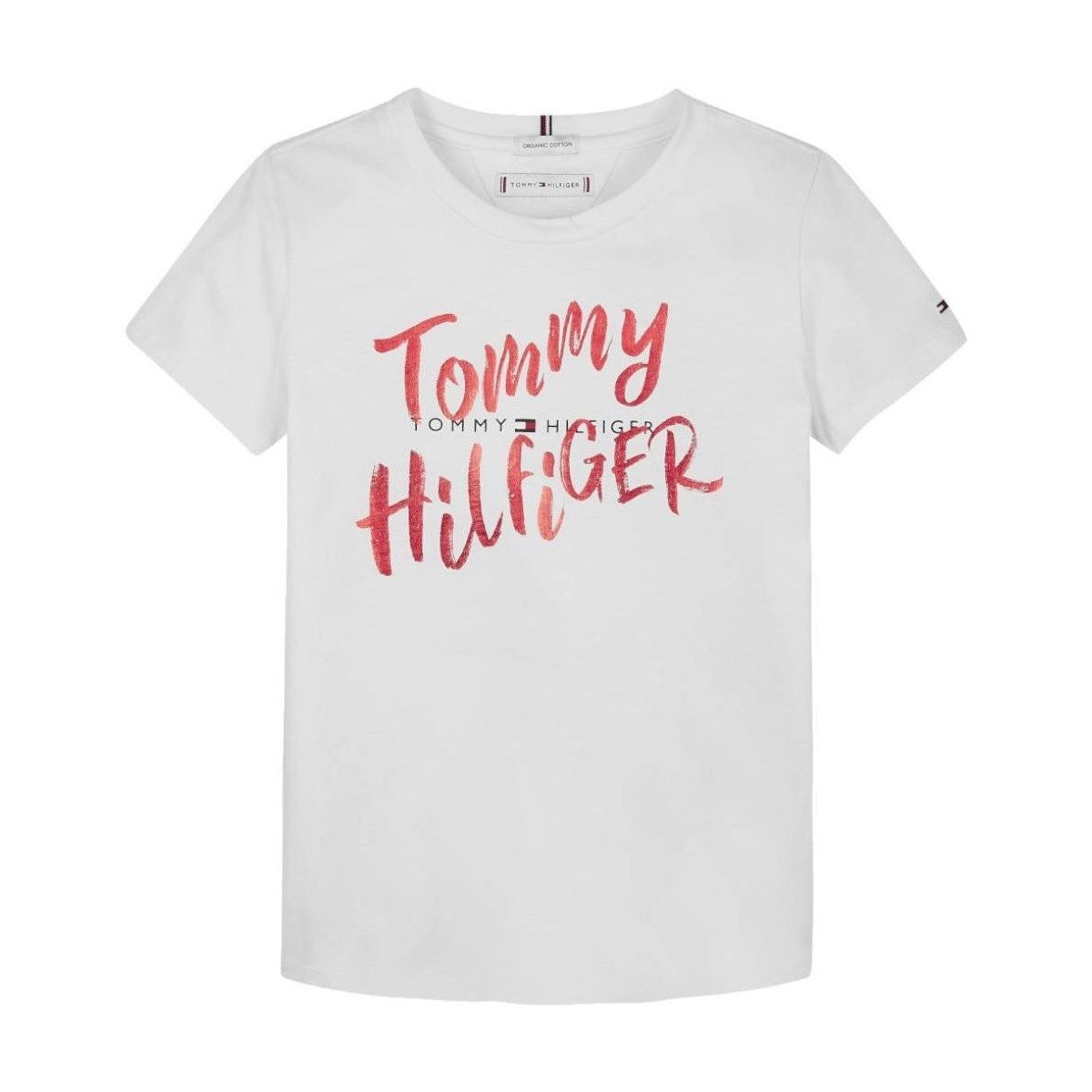 Textil Dívčí Trička s krátkým rukávem Tommy Hilfiger  Bílá