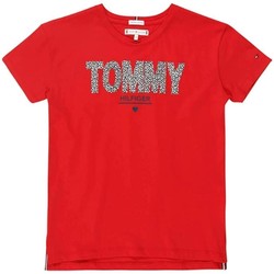 Textil Dívčí Trička s krátkým rukávem Tommy Hilfiger  Červená