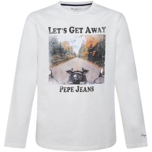 Textil Chlapecké Trička s krátkým rukávem Pepe jeans  Bílá