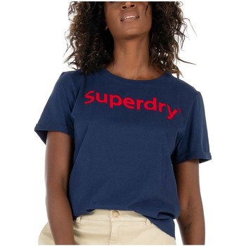 Textil Ženy Trička s krátkým rukávem Superdry  Modrá
