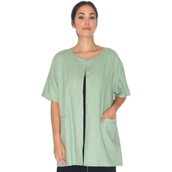 Textil Ženy Kabáty Pepaloves Linen Jacket - Green Zelená