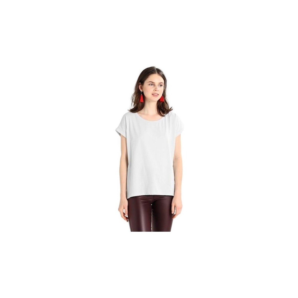 Textil Ženy Mikiny Vila Dreamers T-Shirt - Plain Air Bílá