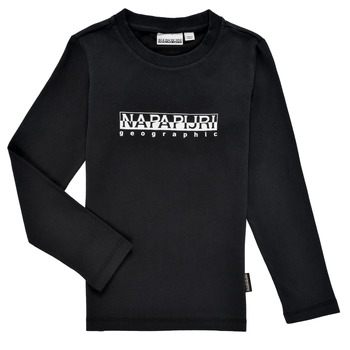 Textil Chlapecké Trička s dlouhými rukávy Napapijri S-BOX LS Černá