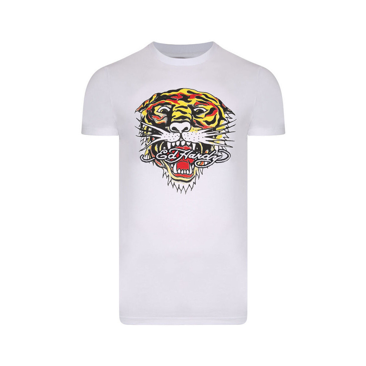 Textil Muži Trička s krátkým rukávem Ed Hardy Tiger mouth graphic t-shirt white Bílá