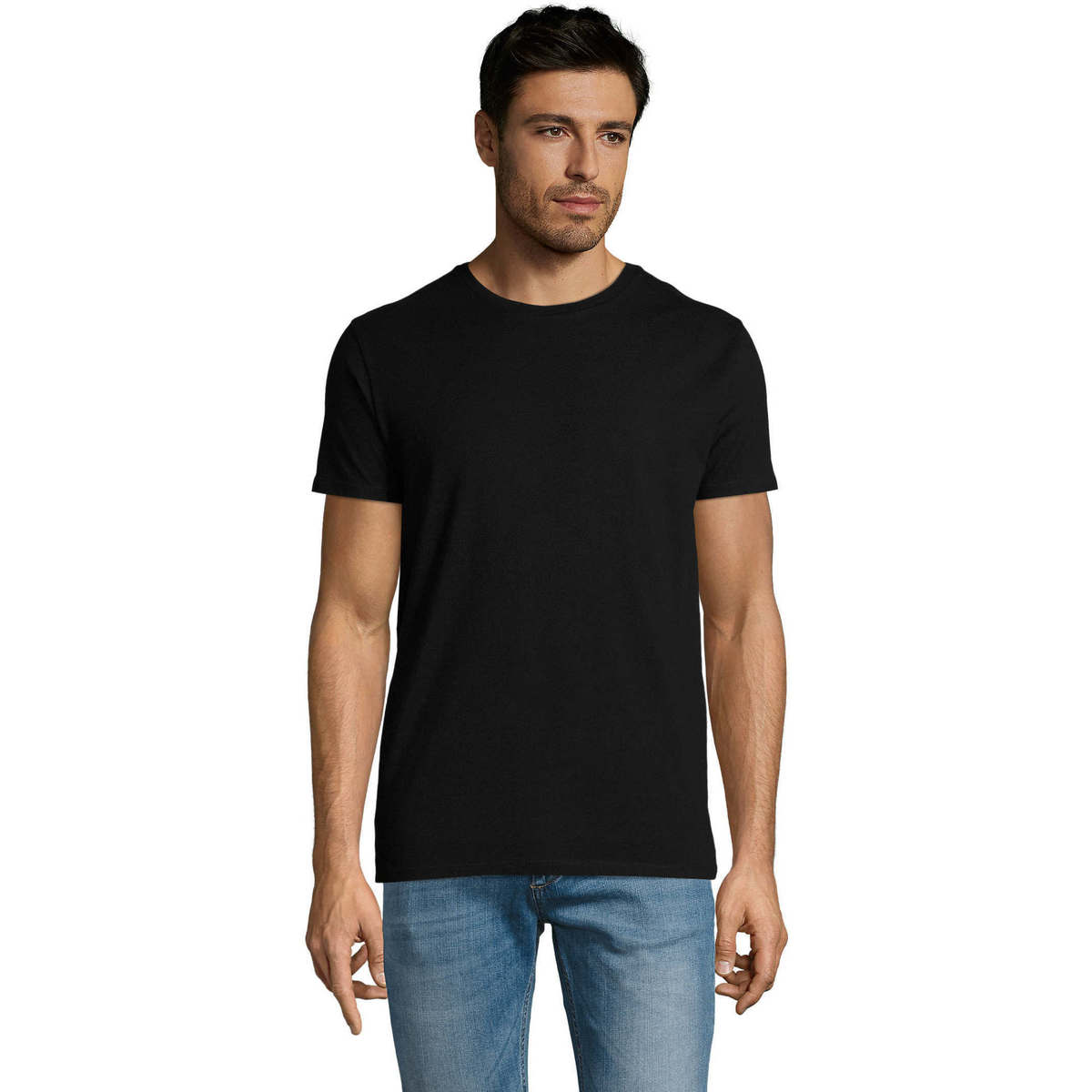 Textil Muži Trička s krátkým rukávem Sols Martin camiseta de hombre Černá