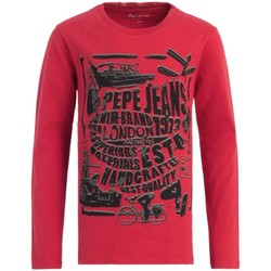 Textil Chlapecké Trička s krátkým rukávem Pepe jeans  Červená