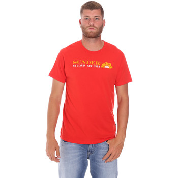 Textil Muži Trička s krátkým rukávem Sundek M049TEJ7800 Červená