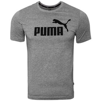 Textil Muži Trička s krátkým rukávem Puma Ess Logo Tee Šedá