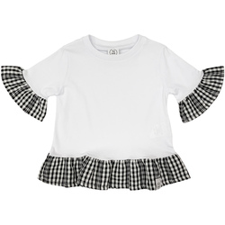 Textil Dívčí Trička s krátkým rukávem Naturino 6001011 01 Bílá