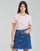 Textil Ženy Trička s krátkým rukávem Guess ES SS GUESS 1981 ROLL CUFF TEE Růžová