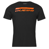 Textil Muži Trička s krátkým rukávem Guess SS BSC INTL LOGO TEE Černá / Oranžová