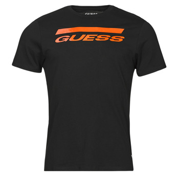 Textil Muži Trička s krátkým rukávem Guess SS BSC INTL LOGO TEE Černá / Oranžová