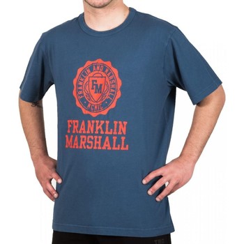 Textil Muži Trička s krátkým rukávem Franklin & Marshall T-shirt  Classique Modrá